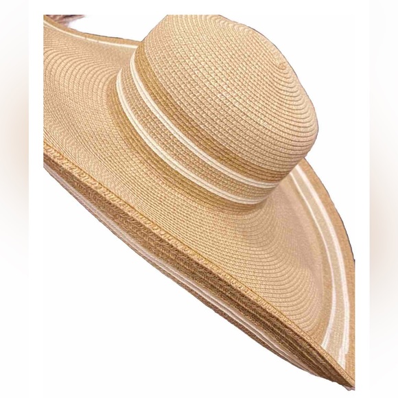 San Diego Hat Co. large tan white trim hat ? women size OS NEW summer beach ?️ main image 9